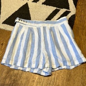 Forever 21 belt white blue striped shorts